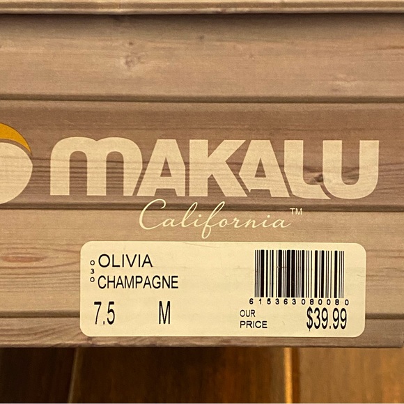 Makalu Women’s Gold & Tan/Cream Toe Loop Sandals - size 7.5 M - Picture 8 of 8